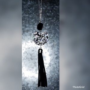 Black Acrylic Tassel Necklace
